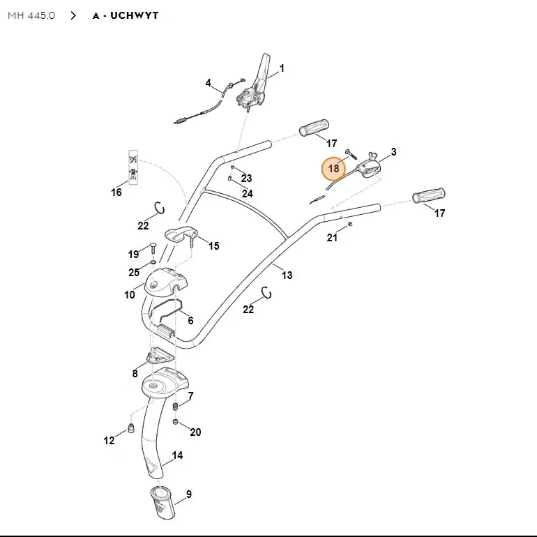 Nowość już dostępna | STIHL Glebogryzarka MH445.0 Śruba z łbem okrągłym M6x50 9027 068 1430